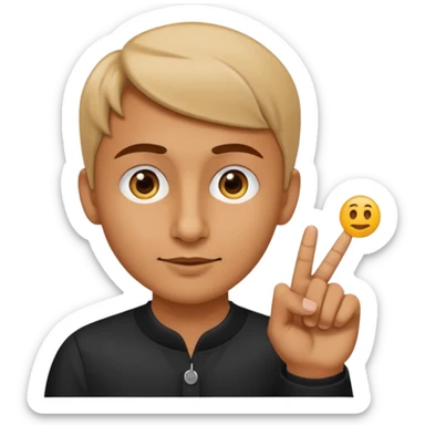 A classic emoji nose, no face, with a pointer finger touching the tip of it, combine these two 👆🏼👃🏼 sticker