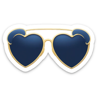 A pair navy blue heart shaped sunglasses  sticker