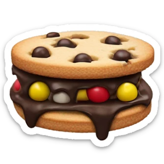 Cookie ice cream sandwich with M&M’s  sticker