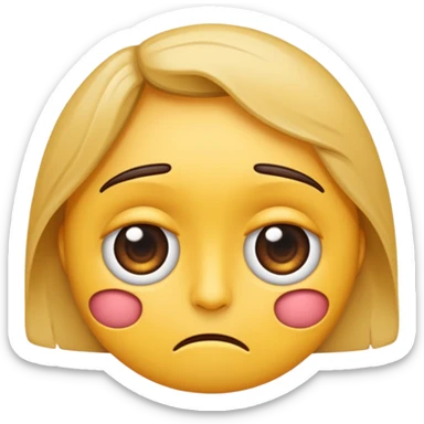 Emoji con cara triste y preocupada, con cejas levantadas y boca curvada hacia abajo. Expresa ansiedad, culpa o tristeza. sticker