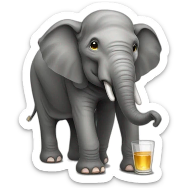 elephant drinks moonshine sticker