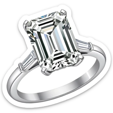 Create a diamond engagement ring emerald cut no baguette sticker