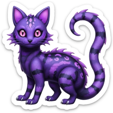 Gothic Nebulae Salandit-Cheshire-Cat-Umbreon-Fakémon-hybrid-creature (full body)  sticker