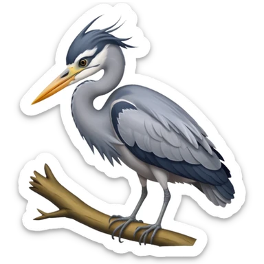 Grey Heron in a tree sticker