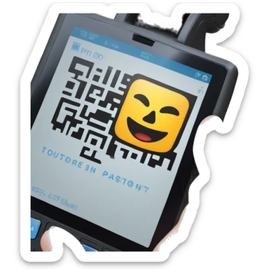 QR code on a POS device sticker