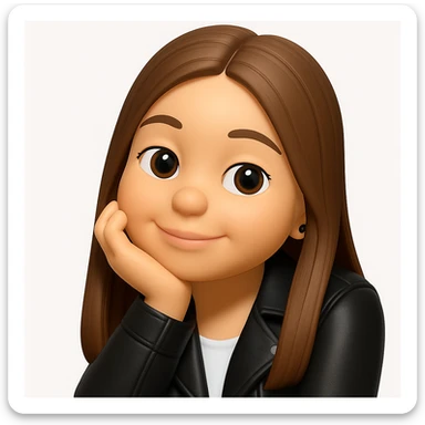 Convert this photo to a 3D emoji in Apple style, keeping the same pose and clothing, no changes to outfit. The style should resemble Apple's 3D emoji style with smooth, rounded features and vibrant colors, maintaining the original outfit and pose exactly. sticker