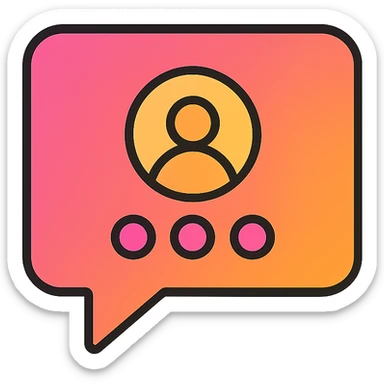 modern social media icon, vibrant colors sticker