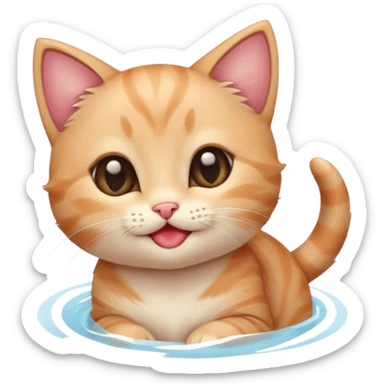 A kitten feeling a whirlpool of happiness. Blushing and feeling in love, grinning and smiling and making a kissy face. Something sweet and perfect to send to someone you love, not a familiar love something more deep and profound sticker