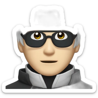 Gojo satoru white hair with a black cloth on his eyes, no glasses sticker
