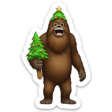 christmas Sasquatch sticker