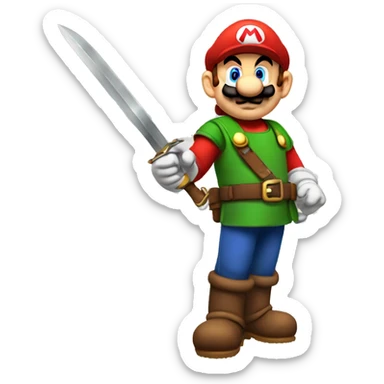 Mario avec une épée sticker