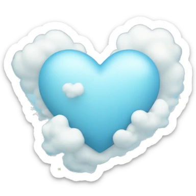 light blue heart with clouds and stars sticker