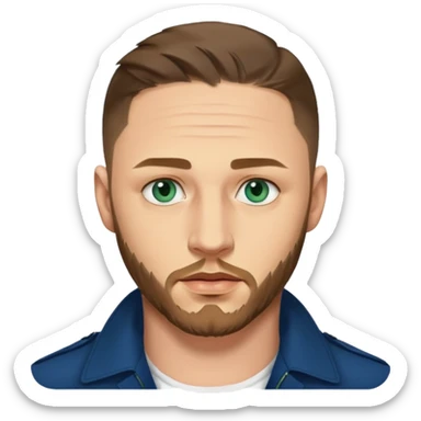 Tom Hardy with blue-green eyes sticker
