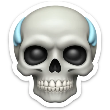 Skull shushing sticker