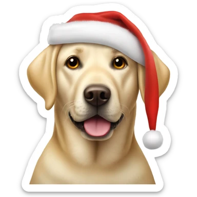 Blonde Labrador with Santa Claus hat sticker