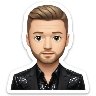 Justin Timberlake from 'N Sync with dark blonde hair, black sequin outfit sticker