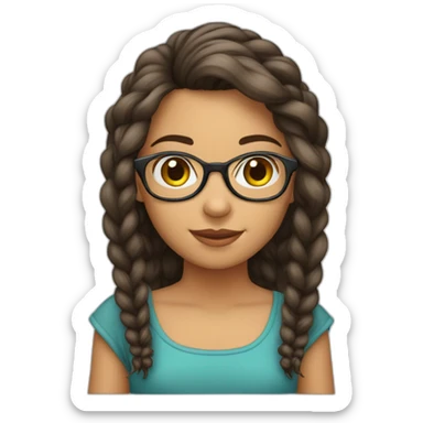 Menina de óculos cabelo cacheado avermelhado sticker