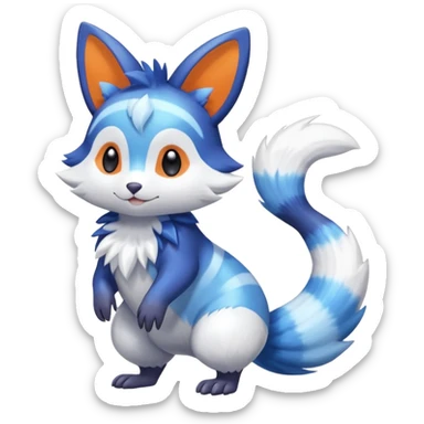Shiny Exotic Colorful Gradients Furret-Meowstic-Zangoose-Hybrid (Full body) sticker