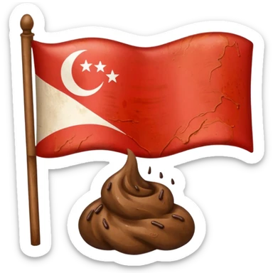 Make a Indonesian flag but there's poop inside the flag sticker