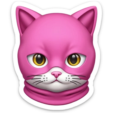 Pink Balaclava Cat sticker