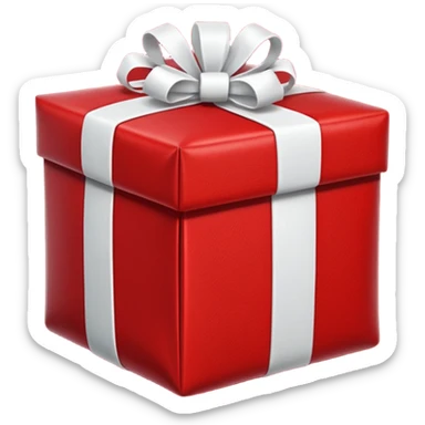 red Santa's bag with red gift boxes with white bows sticker