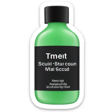 bottle of scalp scrub with label sticker