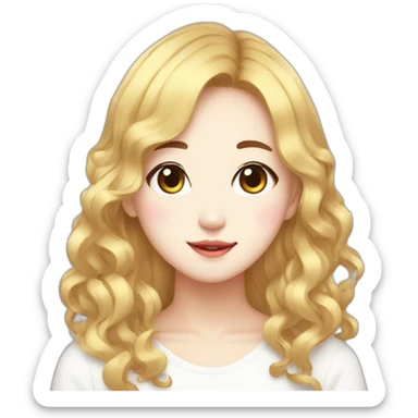 liz Korean idol cute Golden hair sticker