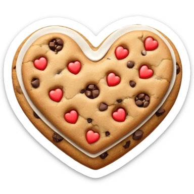 cookie heart with chips with glitter sticker