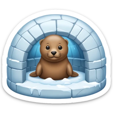 Seal in an igloo sticker