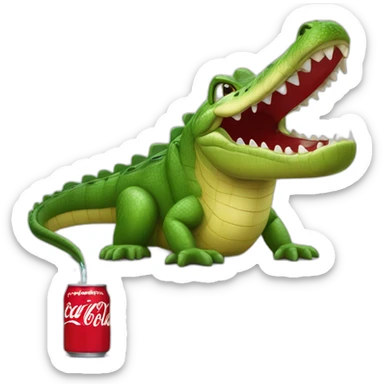 Un crocodile dans une mare de Coca-Cola sticker