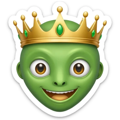 Alien con corona de rey sticker