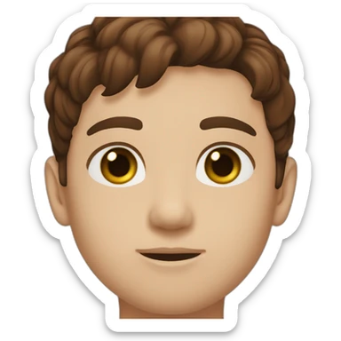 Dark chestnut hair with a hazel eye soft boy sticker