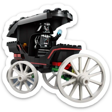 Evil Darth Vader’s Lego. 2 horse-drawn 4 wheel coach  sticker