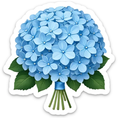Big light blue hydrangea bouquet  sticker