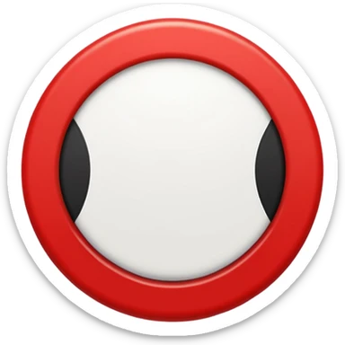 A black circle surrounded by a white circle surrounded by a red circle there should only be 3 rings sticker