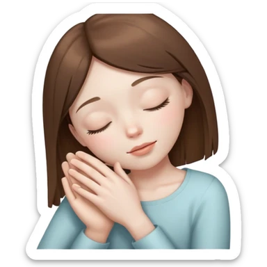 2 hands holding a girl with brown straight hairs neck with her eyes closed and her younger out like she is dead sticker