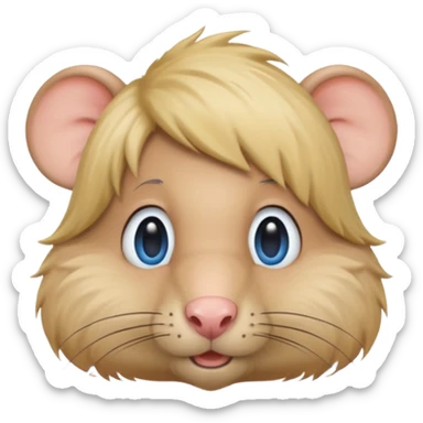 Male Rat with a blonde wig and blue eyes sticker