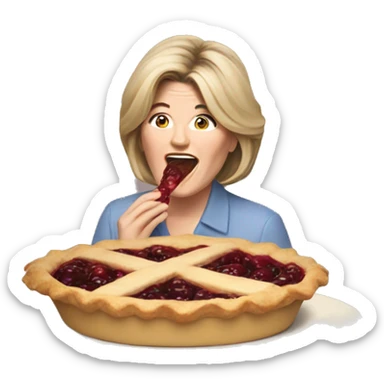 Martha Stewart eating a pie sticker