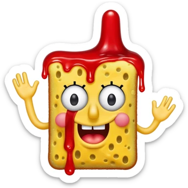 Sponge bob leaking red ooze  sticker