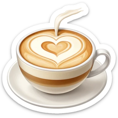 Latte art sin la taza, solo el diseño con leche sticker