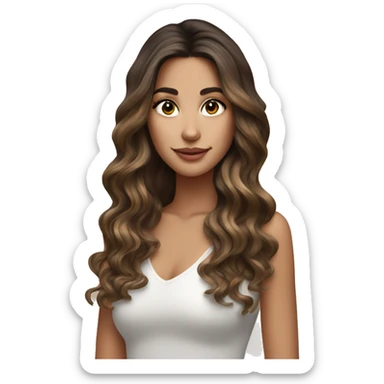 very pretty brunette girl with balayage  sticker