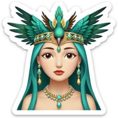 Sleepy hummingbird priestess sticker