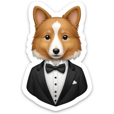 shetland sheepdog tricolor in a tuxedo sticker