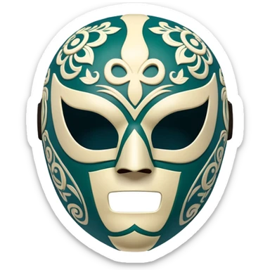 forest green, cream, and Carolina blue luchador mask sticker