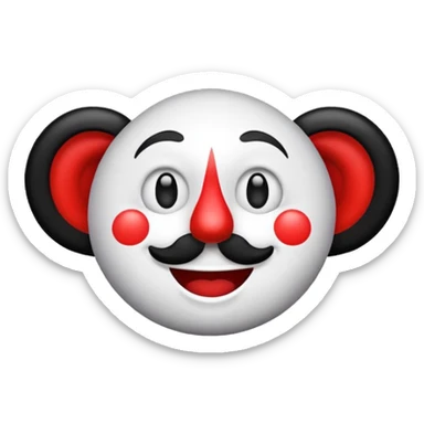 Crie um emoji de palhaço de circo em preto e branco igual o de iphone sticker