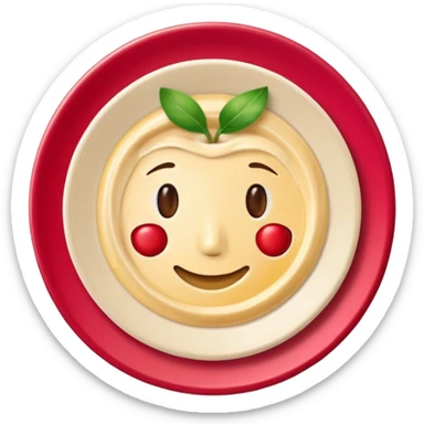 hummus plate, hyper-polished, vibrant, soft gradients, shiny, apple emoji style sticker
