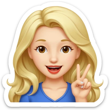 Girl with a finger on her teeth winking make it flirty and keep her hair open sticker