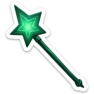 dark green magic wand sticker