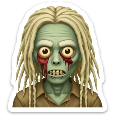 create zombie with dreadlocks nah have some of them coverings his face sticker