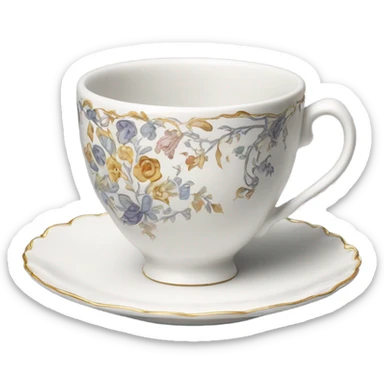 Tea cup and saucer set up sticker